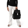 Never Still Mały plecak z klapką z skóry i płótna