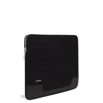 Płaska torba na laptopa z skóry i płótna Torba typu bucket