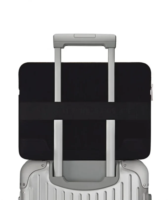 Płaska torba na laptopa z skóry i płótna Torba typu bucket
